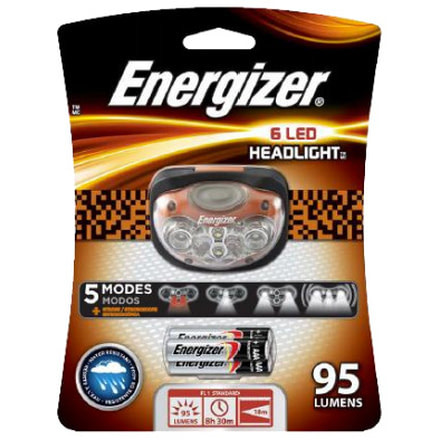Energizer Head Beam Multi Function 6 LED Headlight w/ 3 AAA Batteries 95 Lumens HDL33A2E