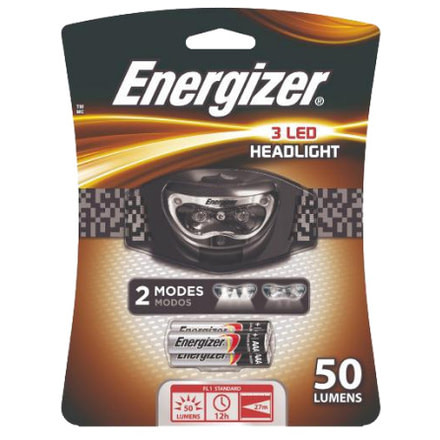 Energizer LED Headlight Flashlight - Black 50 Lumens HD33A1EN