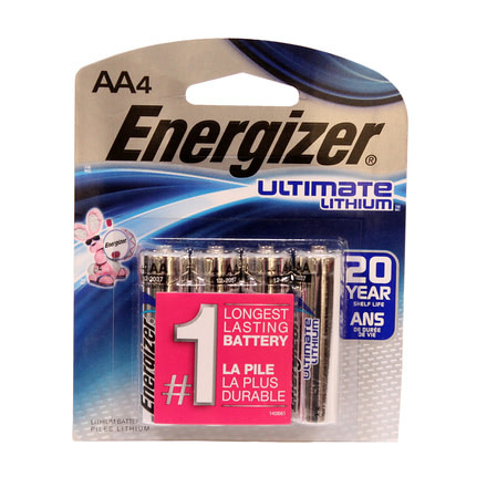 Energizer Lithium AA Batteries, 4 Pack, Blue, ENR-35066