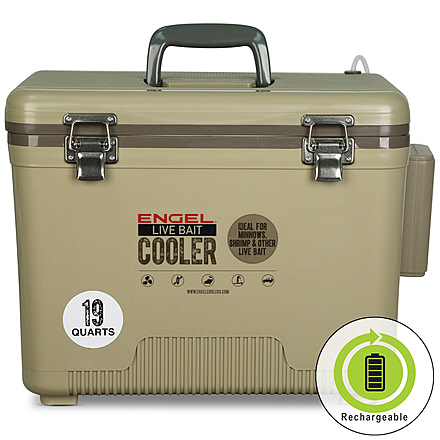 Engel Coolers Engel 19Qt Live bait Pro Cooler with AP3 Rechargeable Aerator & Stainless Hardware, LBC19S-PRO