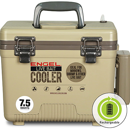 Engel Coolers Engel 7.5Qt Live bait Pro Cooler with AP3 Rechargeable Aerator &amp; Stainless Hardware, LBC7S-PRO