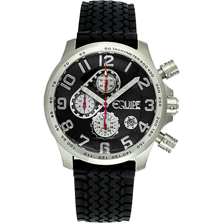 Equipe Q501 Hemi Watches Men's - Timer and Date Subdials, Quartz, Silver/Black, One Size, EQUQ501