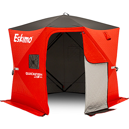 Eskimo 3HD, Pop-Up Portable Shelter, No-Trip Door, Red/Black, 3-Person, 46075
