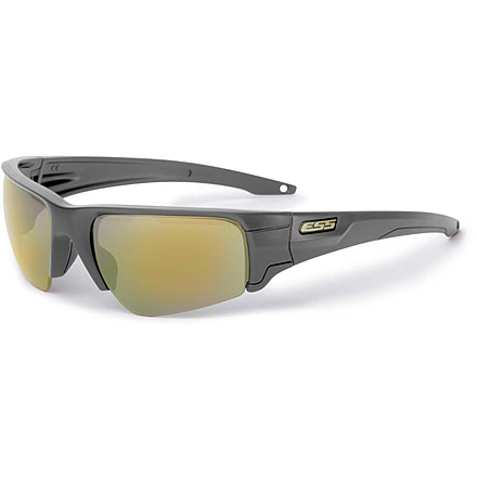 ESS Waterman Crowbar Sunglasses, Carbon Gray Frame, Polarized Mirrored Green Lens, Medium/Small, EE9019-21