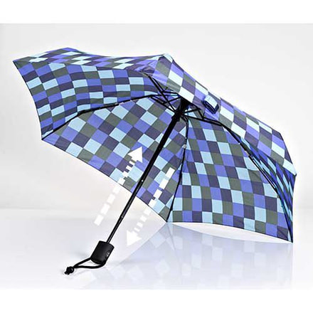 EuroSCHIRM Dainty Automatic Umbrella, Blue Squares, Blue Squares, 2 Year MFG Warranty, ESC-06809