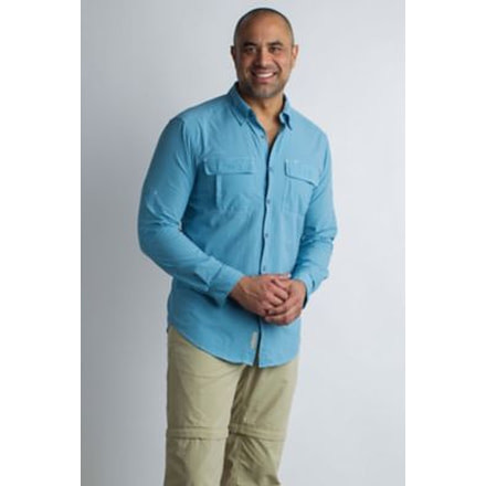 ExOfficio BA Halo Check Long Sleeve Shirt Men's, Navy Check, L 11012856-5595_L