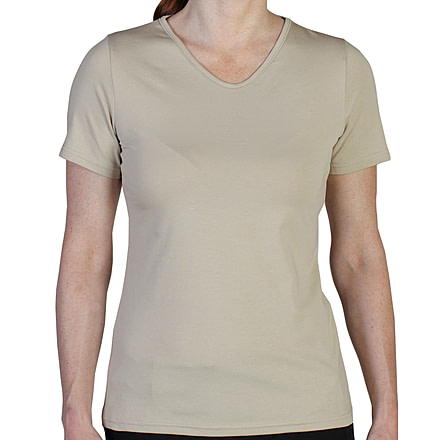 Bugsaway Chasr Short Sleeve V-Neck - Womens -Wet Sand-Small