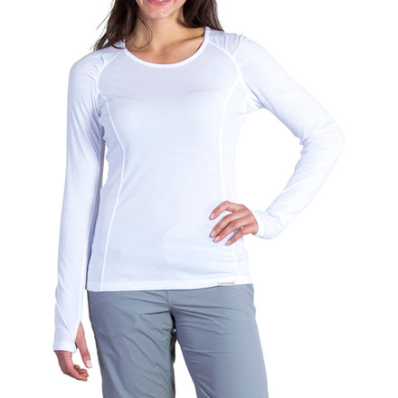 ExOfficio Bugsaway Lumen Long Sleeve Crew - Women's -White-Large, 2111-2633-1000-L