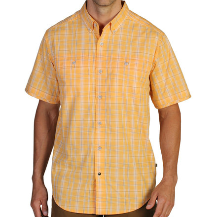 ExOfficio Contour'd Plaid Short Sleeve Shirt - Men's -Mango-X-Large