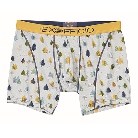 ExOfficio Demo, GNG Sprt Msh Printed 6in Boxer Brief - Men's, Happy Tree, Medium, 1245-3044-HTRE-M-DM