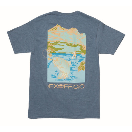 ExOfficio Demo, Reel em Tee Short Sleeve Shirt - Men's, Navy Heather, Medium, 1012-3248-NAVYHTHR-M-DM
