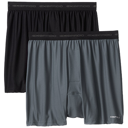 ExOfficio Give-N-Go Boxer 2 Pack - Men's -Black/Charcoal-Small