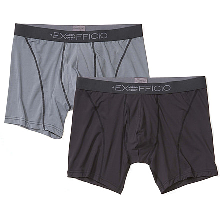ExOfficio Give-N-Go Sport 2.0 Boxer Brief 6 2Pk - Mens, Black/Steel Onyx, Extra Large, 12413450-9628-XL