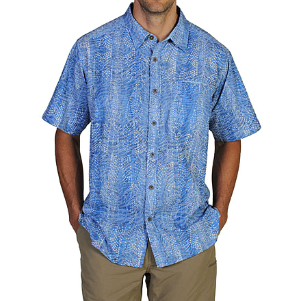ExOfficio Next-To-Nothing Aboriginal Short Sleeve Shirt - Men's -Cayman-Small