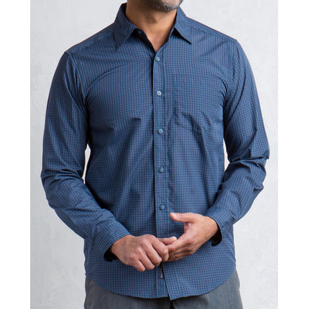 ExOfficio Salida Plaid Long Sleeve Shirt - Men's-Dk Atlantic-XX-Large