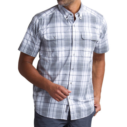 ExOfficio Ventana Plaid Short Sleeve - Men's-Cement-Medium
