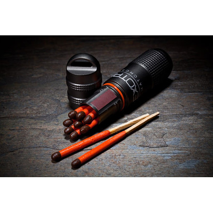 Exotac MATCHCAP Survival Match Case and Striker, Textured Aluminum ET1003BLK