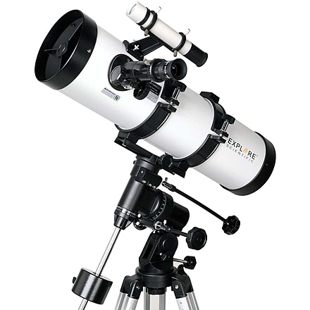 Explore Scientific 134 mm f/4.9 Newtonian Reflector Telescope w/ Equatorial Mount, Black, ES-ON13449EQ3