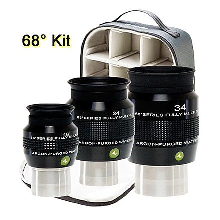 68 Degree Eyepiece Set with soft sided case,Argon-Purged,Waterproof, 4 Piece Set