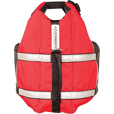 Extrasport Deluxe Dog PFD Life Vest, M Size, Red, Black 0710001188