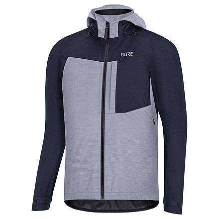 GOREWEAR Mens C5 GORE-TEX Trail Hooded Cycling Jacket in Orbit Blue Medium Regular fit Waterproof BC595A55, 100528-AU00-L