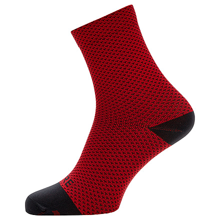 GOREWEAR C3 Dot Mid Socks in Red/Black 3.5-5 Moisture Wicking BDA89AA9, 100260-3599-S