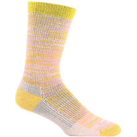 Farm To Feet Bend Stylized Traditional Hiker Sock - Womens-Lemon Curry/Blush-Medium
