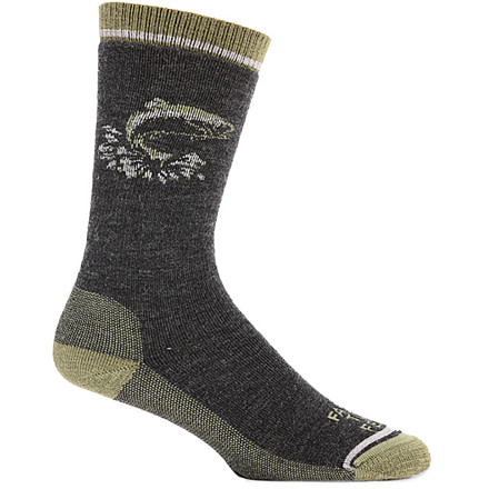 Farm To Feet Concord Fish Sporting Sock - Mens-Black/Olive Night-Large