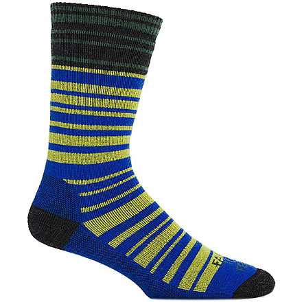 Mount Airy Super Stripe Mid Weight Crew Sock - Mens-Charcoal/Woodbine-X-Large