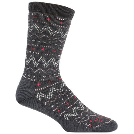 Farm To Feet Valle Crucis Fair Isle Hiker Sock - Womens-Charcoal/Blush-Medium