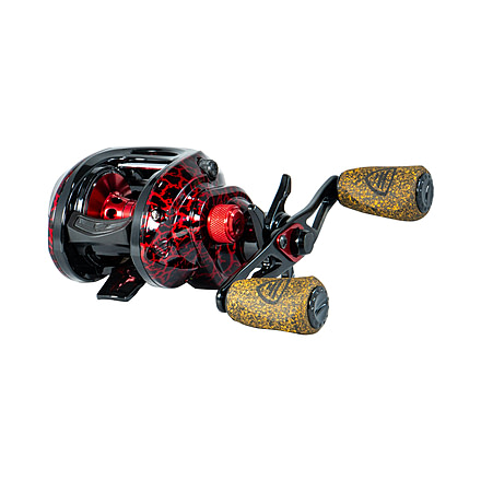 Favorite Fishing PBF Lit Casting Reel, 6.4-1, Left Hand, Red/Black, LIT100NGL