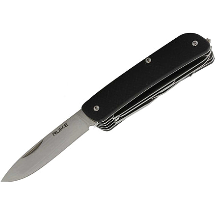 RUIKE M42 Multifunction Knife, 2.79in, 14C28N Stainless Steel, Clip Point, Plain Blade, Black, M42-B