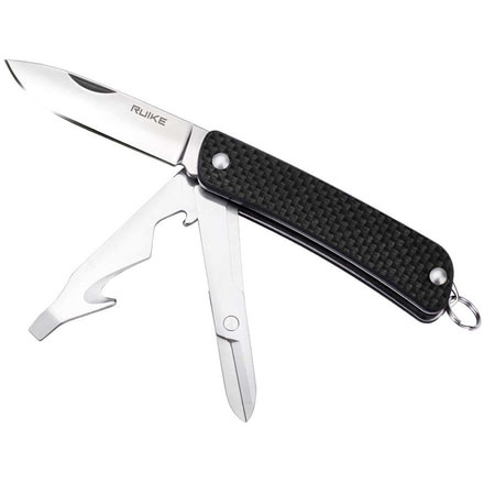 RUIKE S31 Multifunction Knife, 2.79in, 14C28N Stainless Steel, Clip Point, Plain Blade, Black, S31-B