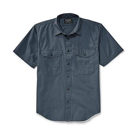 Filson Short Sleeve Field Shirt Mens, Petrol Blue, Large, 20049630-PETROL BLUE-L