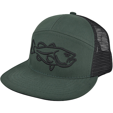 Filthy Anglers Filthy Bass 7 Panel Trucker Camp Hat, Green, HTF-7BASS-GRN