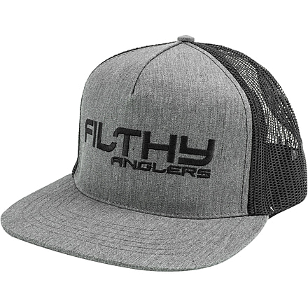 Filthy Anglers Filthy Wording Trucker Hat, Grey, HTF-FILTH-GRY