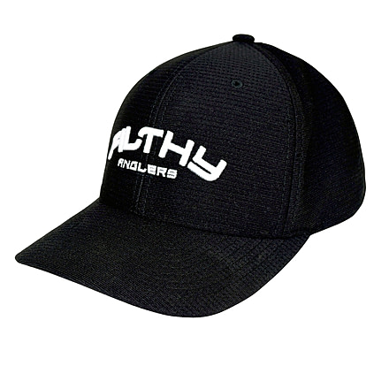 Filthy Anglers Flexfit Fishing Baseball Hat w/Performance Quick-Dri Fabric, Black, FFHT-6572-BLK