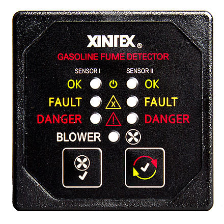 Fireboy-Xintex Gasoline Fume Detector &amp; Blower Control w/2 Plastic Sensors - Black Bezel Display 63872