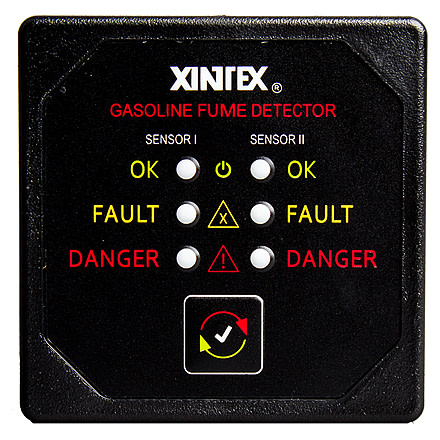 Fireboy-Xintex Gasoline Fume Detector w/2 Plastic Sensors - Black Bezel Display 63875