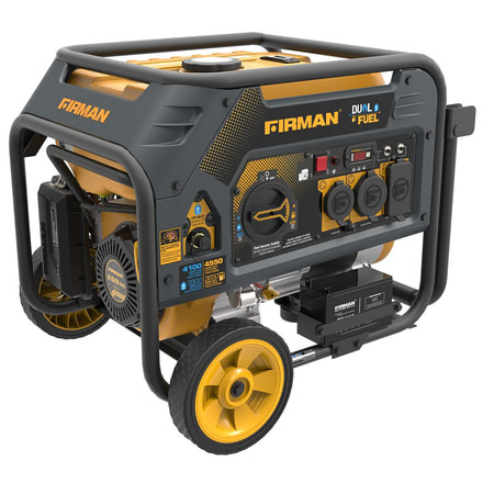 Firman Power and Equipment 4550/3650 Watt Dual Fuel Electric Start Generator, cETL, CARB, Yellow FGH03651