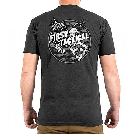 First Tactical Circle Eagle Graphic T-Shirt - Mens, Charcoal Grey, Large, 112556-417-L