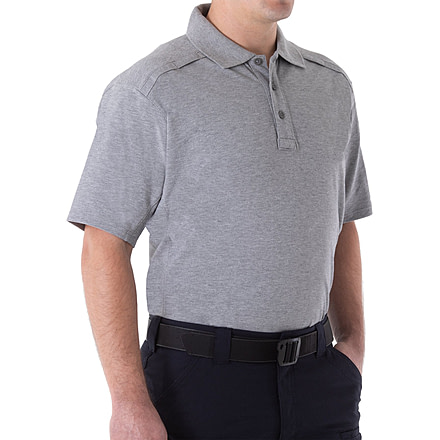 First Tactical Cotton Short Sleeve Polo - Men's, Heather Gray, 5XL, 112508-016-5XL