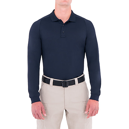 First Tactical Mens Performance Ls Polo w/Pocket, Midnight Navy, Small 111503-729-S