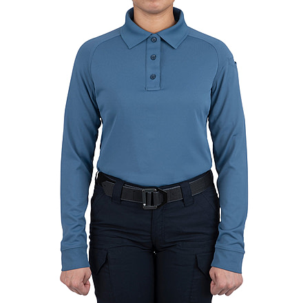 First Tactical Performance Long Sleeve Polo - Womens, French Blue, Large, 121503-484-L