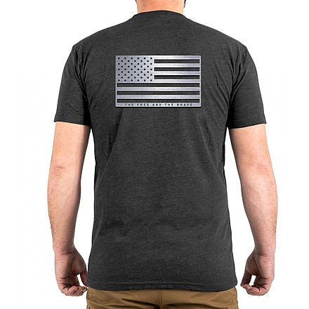 First Tactical Steel Flag Graphic T-Shirt - Mens, Charcoal Heather, Medium, 112558-417-M