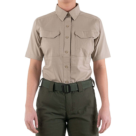 First Tactical V2 Tactical Short Sleeve Shirt - Womens, Khaki, Small, 122007-055-S