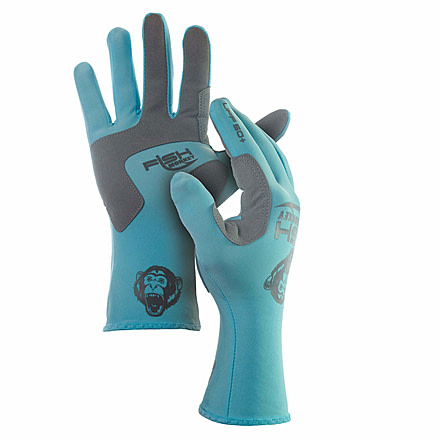 Fish Monkey Full Finger Guide Gloves, Lite Blue, M, FM10-LTBLUE-M