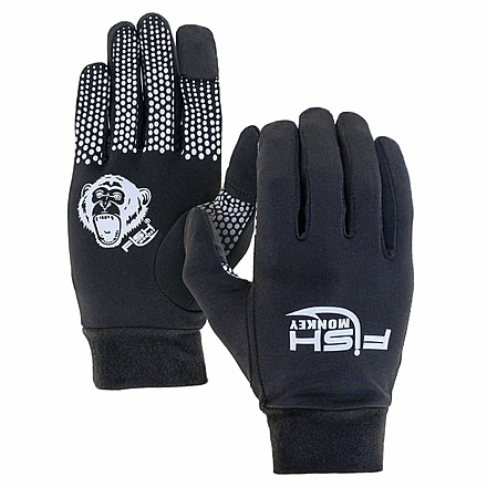 Fish Monkey Monkey Hands Glove Liner, Black, L/XL, FM34-BL-L/XL