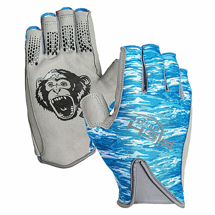 Fish Monkey Pro 365 Gloves, Blue Water Camo, XS, FM21-BLWTRCAM-XS