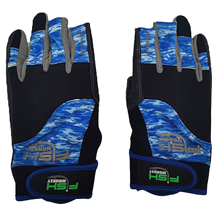 Fish Monkey Quick Release Medium Weight Wiring Glove, Blue Water Camo, XL, FM16-BLWTRCAM-XL